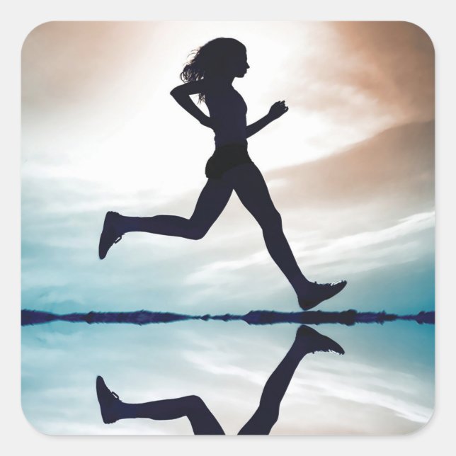 Pegatina Cuadrada Gimnasio Motivacional (Anverso)