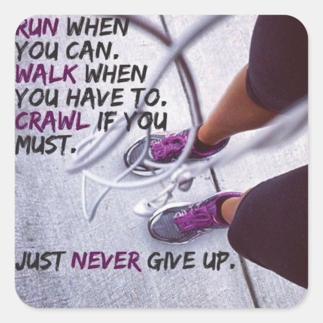 Pegatina Cuadrada Gimnasio Motivacional (Anverso)