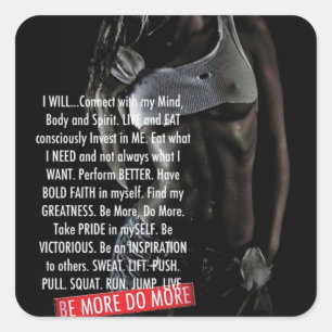 Pegatina Cuadrada Gimnasio Motivacional