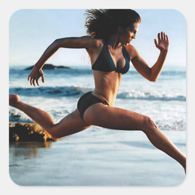 Pegatina Cuadrada Gimnasio Motivacional (Anverso)