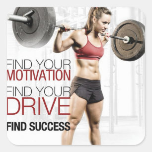 Pegatina Cuadrada Gimnasio Motivacional