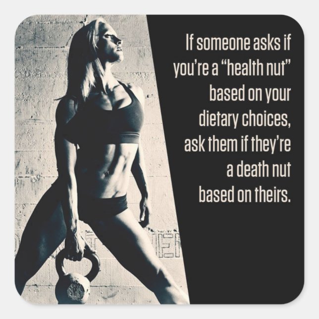 Pegatina Cuadrada Gimnasio Motivacional (Anverso)