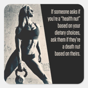 Pegatina Cuadrada Gimnasio Motivacional