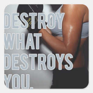 Pegatina Cuadrada Gimnasio Motivacional