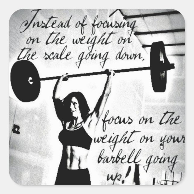 Pegatina Cuadrada Gimnasio Motivacional (Anverso)