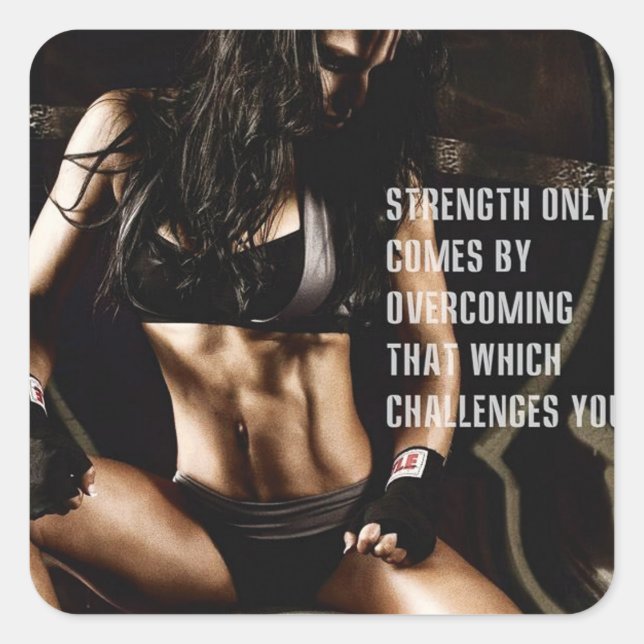 Pegatina Cuadrada Gimnasio Motivacional (Anverso)
