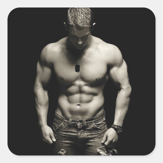 Pegatina Cuadrada Gimnasio Motivacional (Anverso)