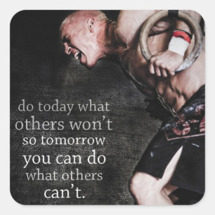 Pegatina Cuadrada Gimnasio Motivacional