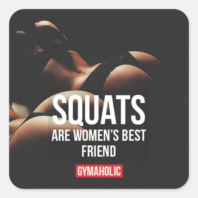 Pegatina Cuadrada Gimnasio Motivacional (Anverso)