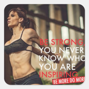 Pegatina Cuadrada Gimnasio Motivacional