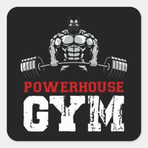Pegatina Cuadrada Gimnasio Powerhouse