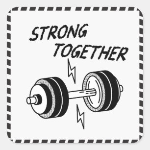 Pegatina Cuadrada Gimnasio simple / Fitness suda ahora brilla desp