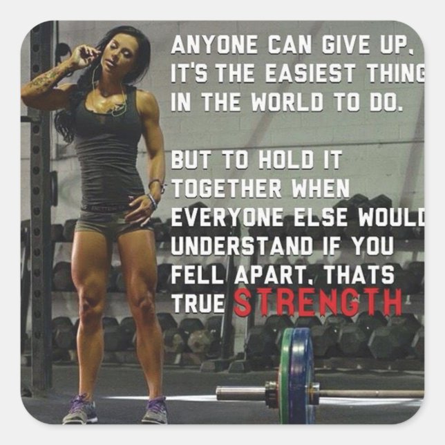 Pegatina Cuadrada Gimnasio y motivación del gimnasio (Anverso)