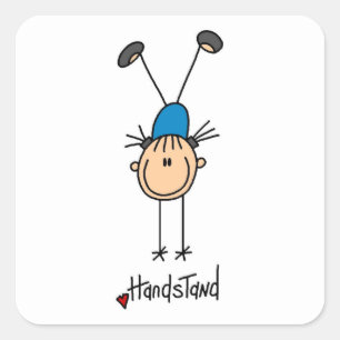 Pegatina Cuadrada Gimnasta que hace Handstands