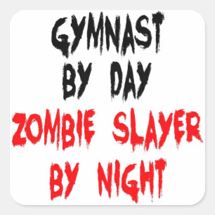 Pegatina Cuadrada Gimnasta Zombie Slayer