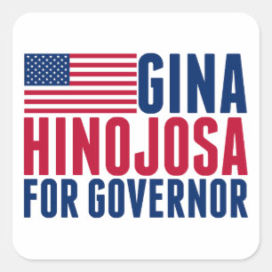 Pegatina Cuadrada Gina Hinojosa para Gobernadora 2026 Elección Texas