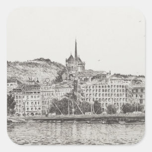 Pegatina Cuadrada Ginebra 2011