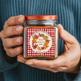 Pegatina Cuadrada Gingerbread Citrus Cookie Spice Navidad hecha a ma