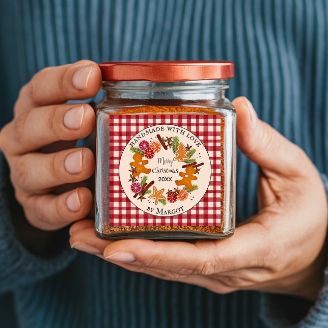 Pegatina Cuadrada Gingerbread Citrus Cookie Spice Navidad hecha a ma (Subido por el creador)