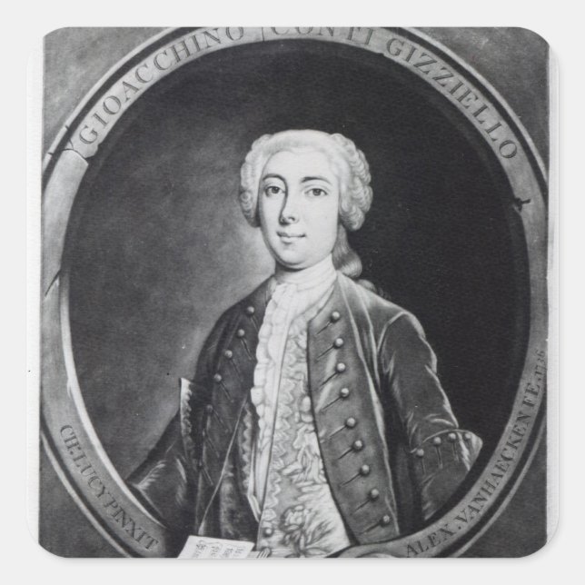 Pegatina Cuadrada Gioacchino Conti, "Gizziello", (Anverso)