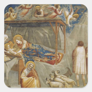 Pegatina Cuadrada Giotto di Bondone El Nacimiento Colección de Bella