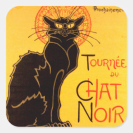 Pegatina Cuadrada Gira del Chat Noir - Póster Vintage