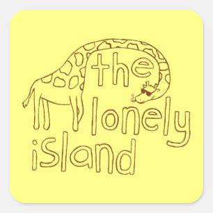 Pegatina Cuadrada Giraffe