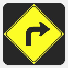 Pegatina Cuadrada Girar a la derecha