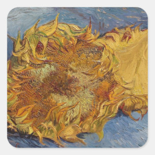 Pegatina Cuadrada Girasoles de Vincent van Gogh el , 1887