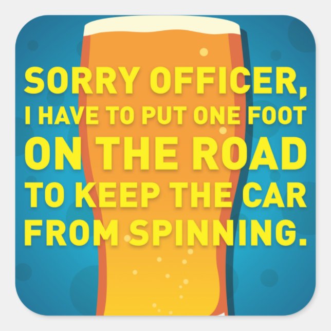 Pegatina Cuadrada Giros de cabeza (Anverso)