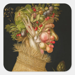 Pegatina Cuadrada Giuseppe Arcimboldo - Verano