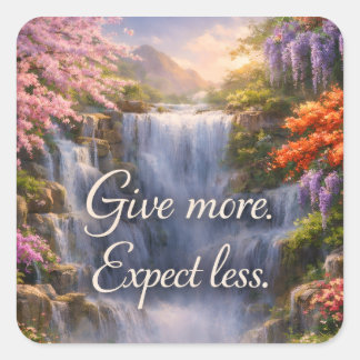 Pegatina Cuadrada Give More. Expect Less Inspirational Christian