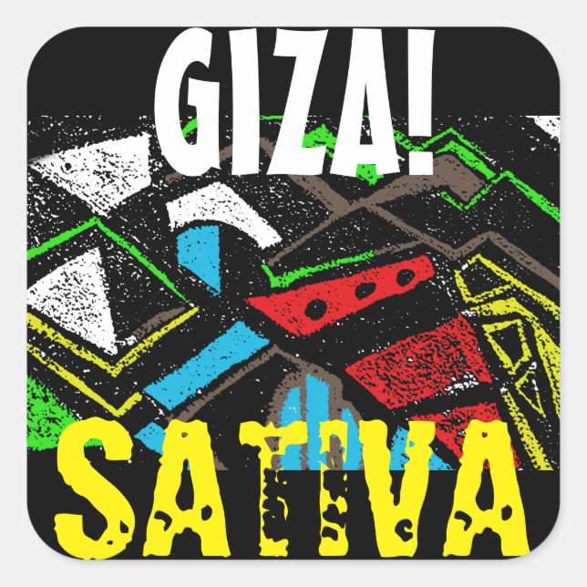 PEGATINA CUADRADA GIZA SATIVA (Anverso)