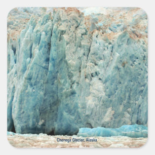 Pegatina Cuadrada Glaciar Chenega, Alaska