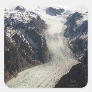 Pegatina Cuadrada Glaciar Sondrestrom en Groenlandia