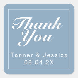 Pegatina Cuadrada Glacier Blue & White Modern Minimalista Gracias