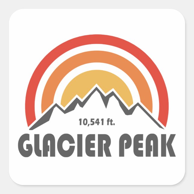 Pegatina Cuadrada Glacier Peak, Washington (Anverso)