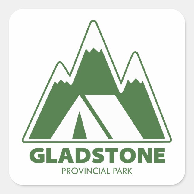 Pegatina Cuadrada Gladstone Provincial Park Mountains Camping (Anverso)