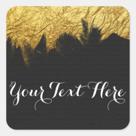 Pegatina Cuadrada Glam Gold Paint on Black - Moderno Boutique estilo