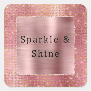 Pegatina Cuadrada Glam Sparkle Rosa