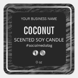 Pegatina Cuadrada Glam Zebra Imprimir Etiquetas De Productos En Blan