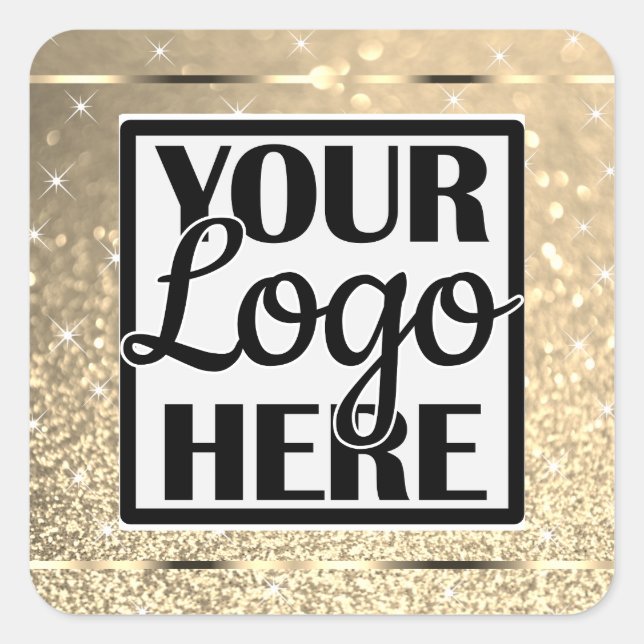 Pegatina Cuadrada Glamorosas estrellas de destello de Purpurina de o (Anverso)