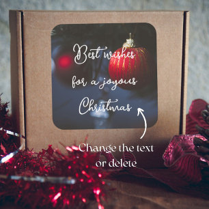 Pegatina Cuadrada Glamour oscuro adornos navideños