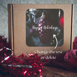 Pegatina Cuadrada Glamour oscuro adornos navideños