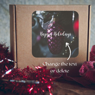 Pegatina Cuadrada Glamour oscuro adornos navideños