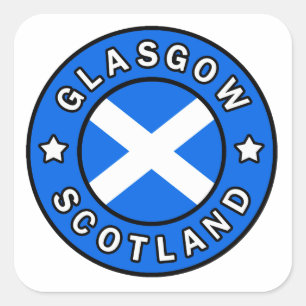 Pegatina Cuadrada Glasgow Scotland