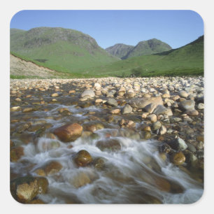 Pegatina Cuadrada Glen Etive, Tierras Altas, Escocia 2