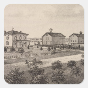 Pegatina Cuadrada Glenhaven y agradable View, Kansas