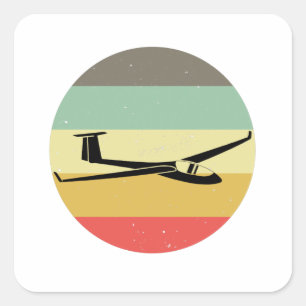 Pegatina Cuadrada Glister  Regalo de avispamiento de piloto en vuelo