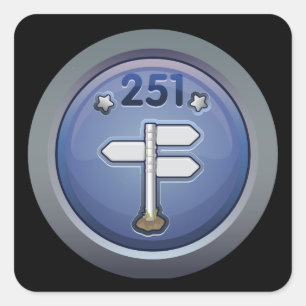 Pegatina Cuadrada Glitch Achiever rambler primera clase